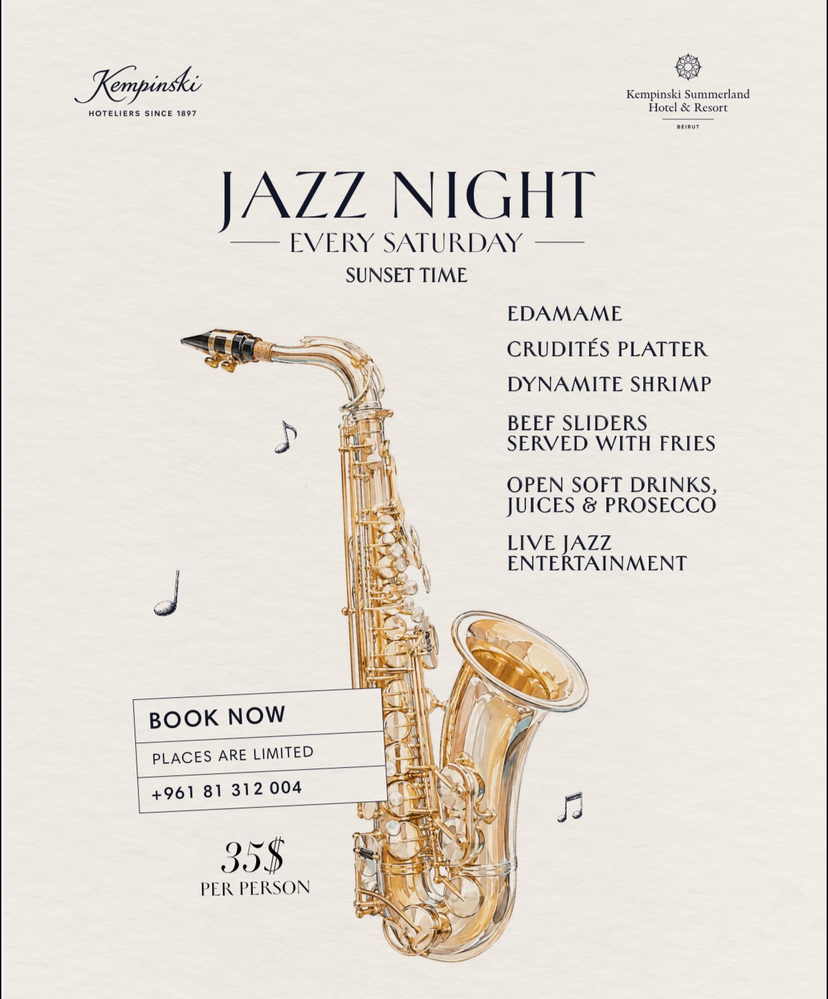 Saturday Sunset Jazz Night at Kempinski