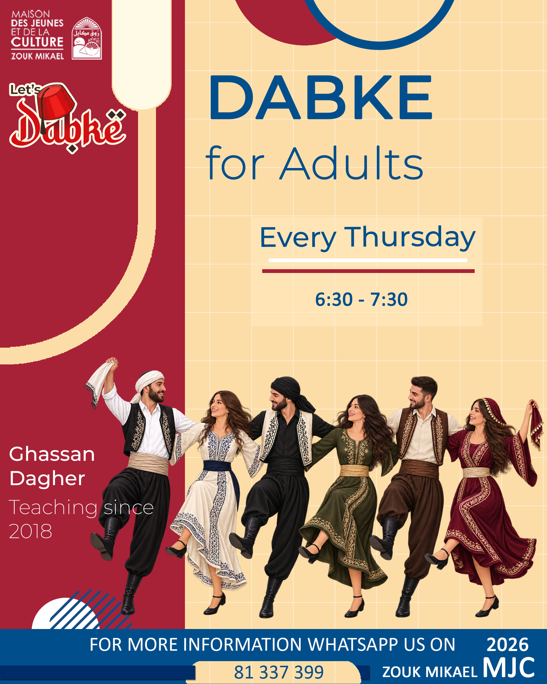 Dabke for Adults at Maison des Jeunes et de la Culture