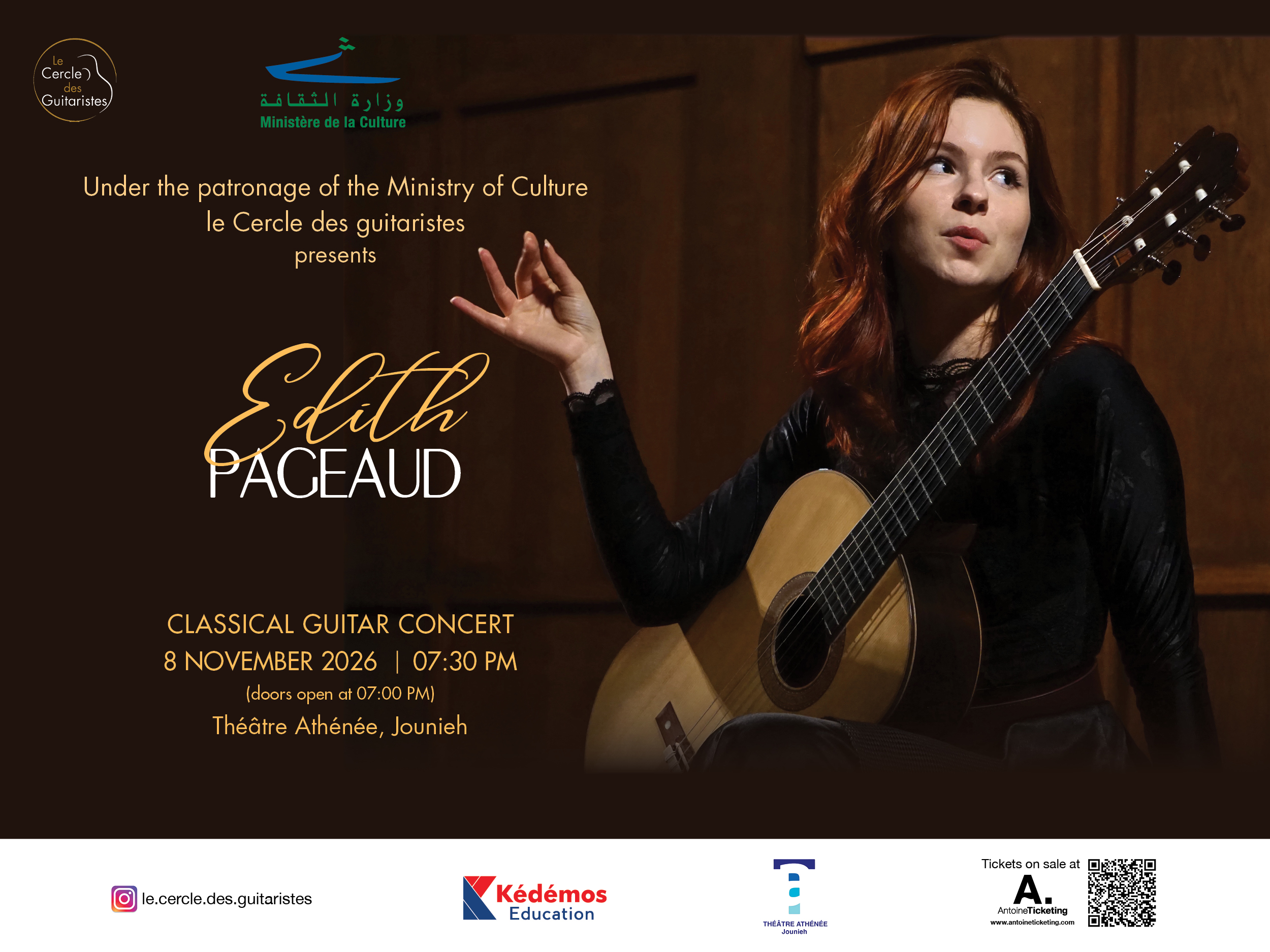 Classical Guitar Concert by Edith Pageaud at Théâtre Athénée Jounieh