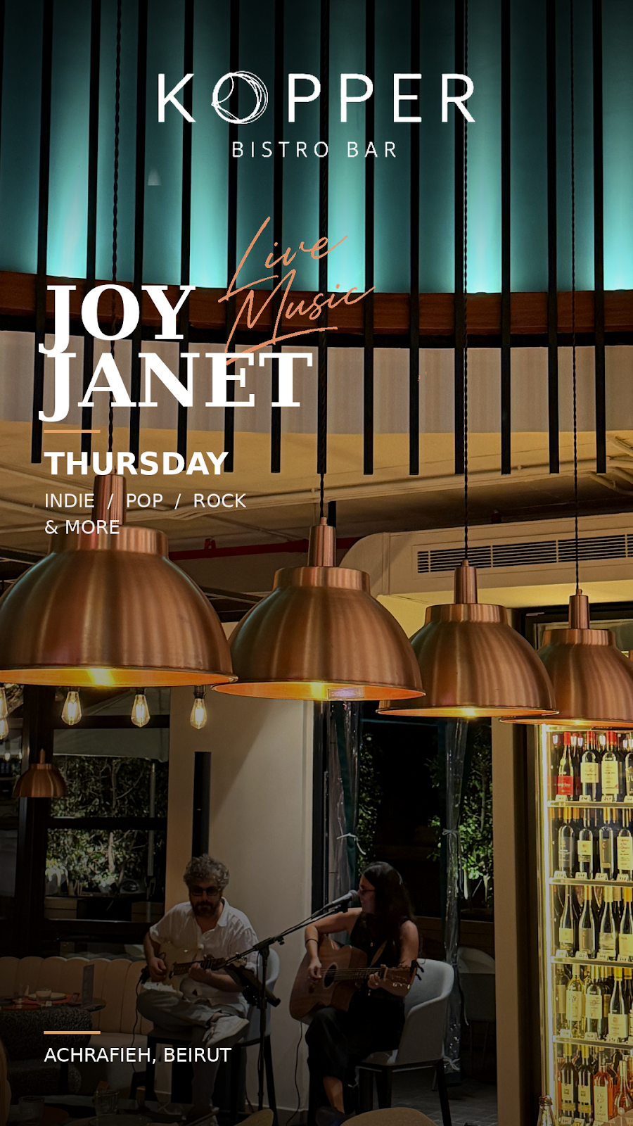 Live Music with Joy Janet at KOPPER Every Thursday
